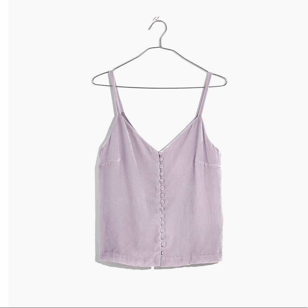 NWT MADEWELL Velvet Button-Down Cami - Picture 4 of 8